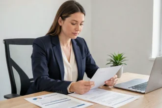 Enseignante contractuelle consultant des documents administratifs pour le PIA Académie Orléans Tours