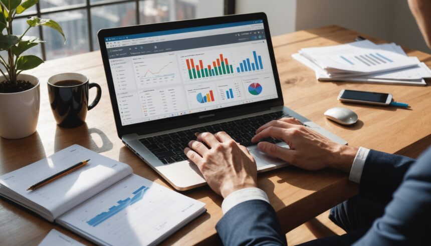 Interface d'Excel avec des graphiques et des données organisées