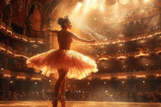 Danseuse étoile en pleine performance sur scène