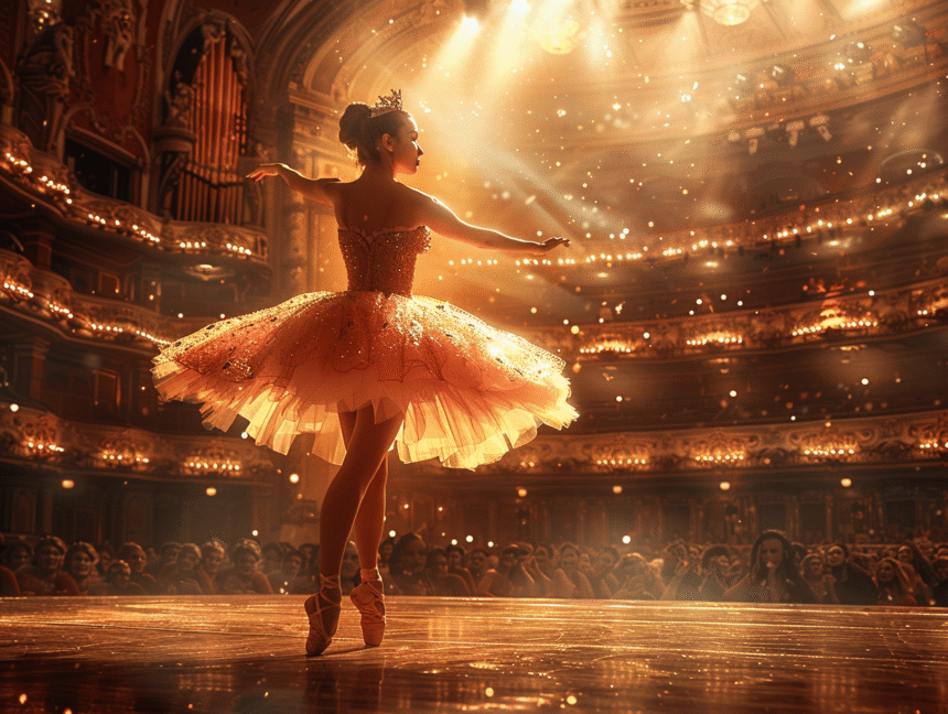 Danseuse étoile en pleine performance sur scène