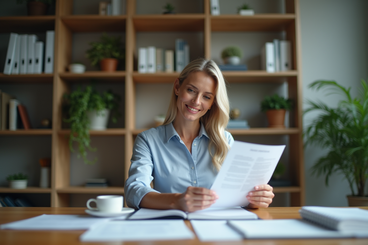 Femme d'affaires en réunion de travail