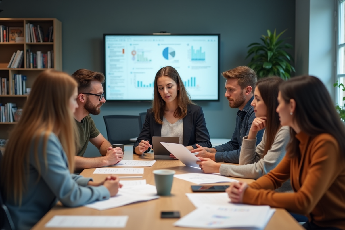 Groupe divers en discussion lors d
