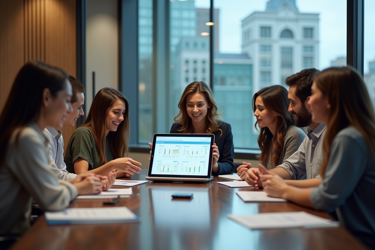 Groupe de professionnels lors d