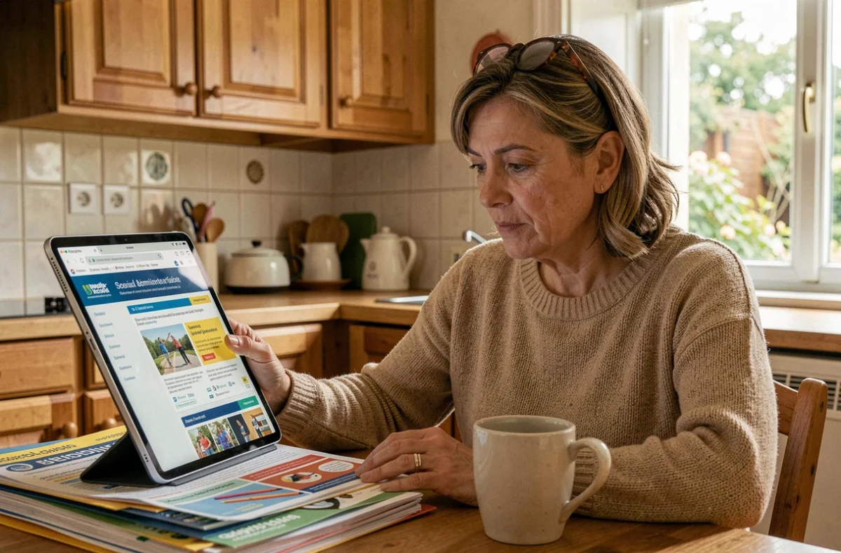 Mère de famille consultant le site fiche classe pour connaître la classe de son enfant en 2026