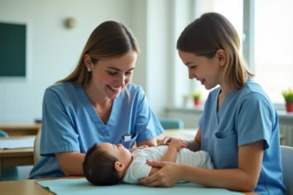 Formation pratique pour devenir auxiliaire de puériculture avec enfants