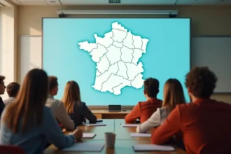 carte vierge des régions françaises pour l'apprentissage des élèves